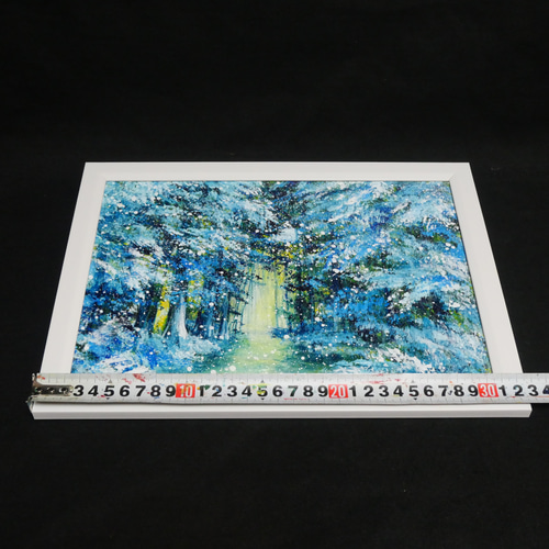 油彩画【雪の森の光】冬の風景 絵画 HR 通販 20297151｜Creema