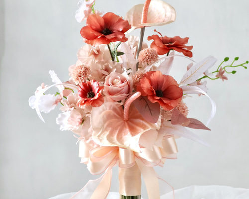 ブーケ オレンジ ピンク ホワイト 王道ブーケ（花束） ピンク系 SSサイズ｜ギフト・インテリア・雑貨のEC