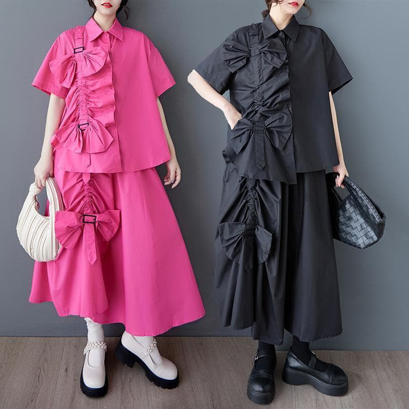 大きいサイズ セットアップ　スカート　ピンク　レディース 春夏　 新品 半袖