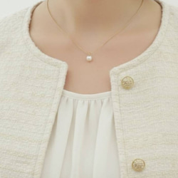上品1粒パールの華奢ネックレス サージカルステンレス つけっぱなしOK プレゼント フォーマル　スキンネックレス 9枚目の画像