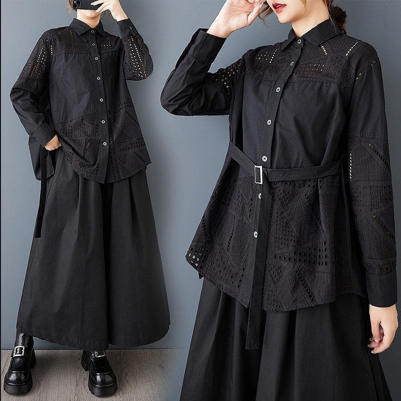 大きいサイズ トップス　シャツ　レディース 秋冬　春 新品 長袖　透け　レース