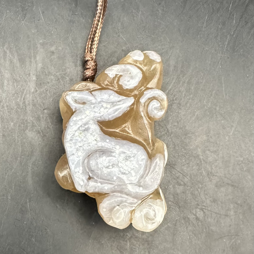 2026.1.8no.2最新作品 雪卧桜花九尾狐 新潟阿賀野産煙瑪瑙