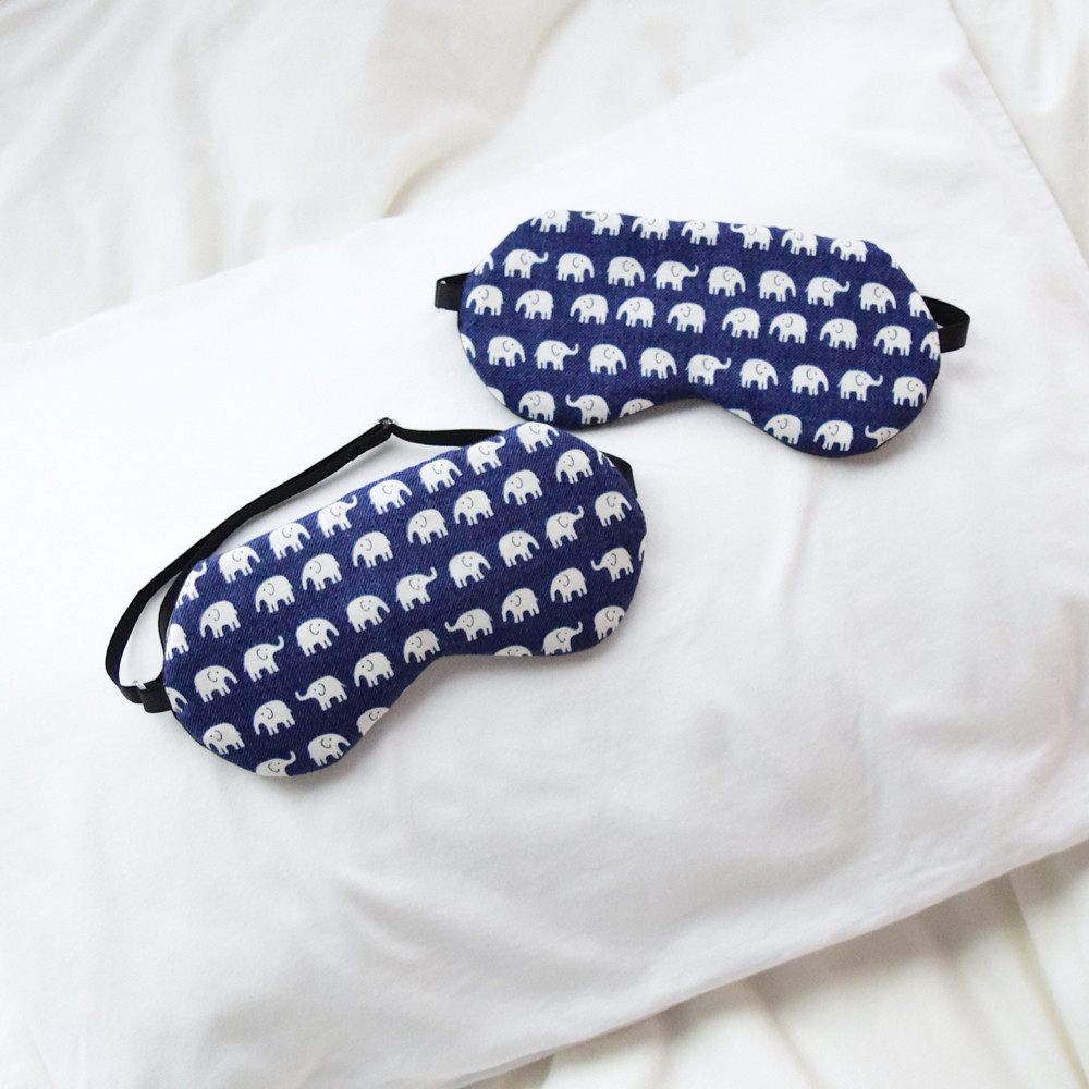 送料無料お得な２点セット|ゾウさんアイマスク|収納ポーチ付|無料ギフトラッピング有
