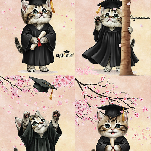 オリジナル 生地 ブロックデザイン ハンドメイド素材 パネル生地 猫