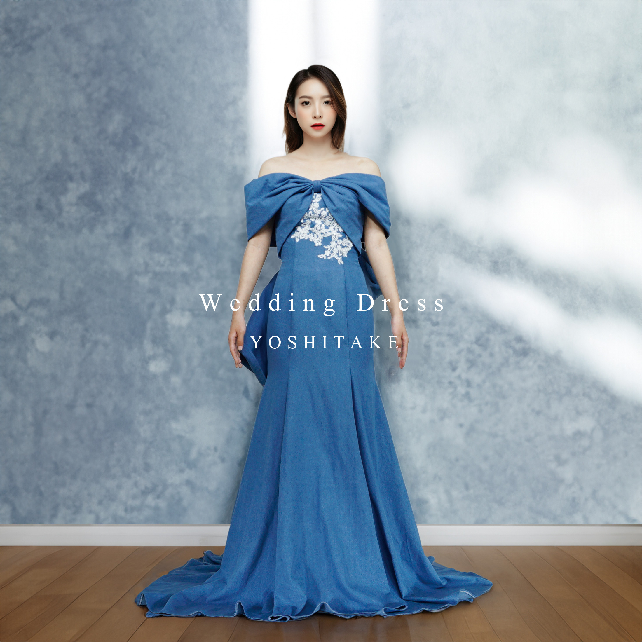 【オーダー制作】ウエディングドレス.ブルーデニム.カラードレス.マーメイド.リボン.Y2821 59,840円