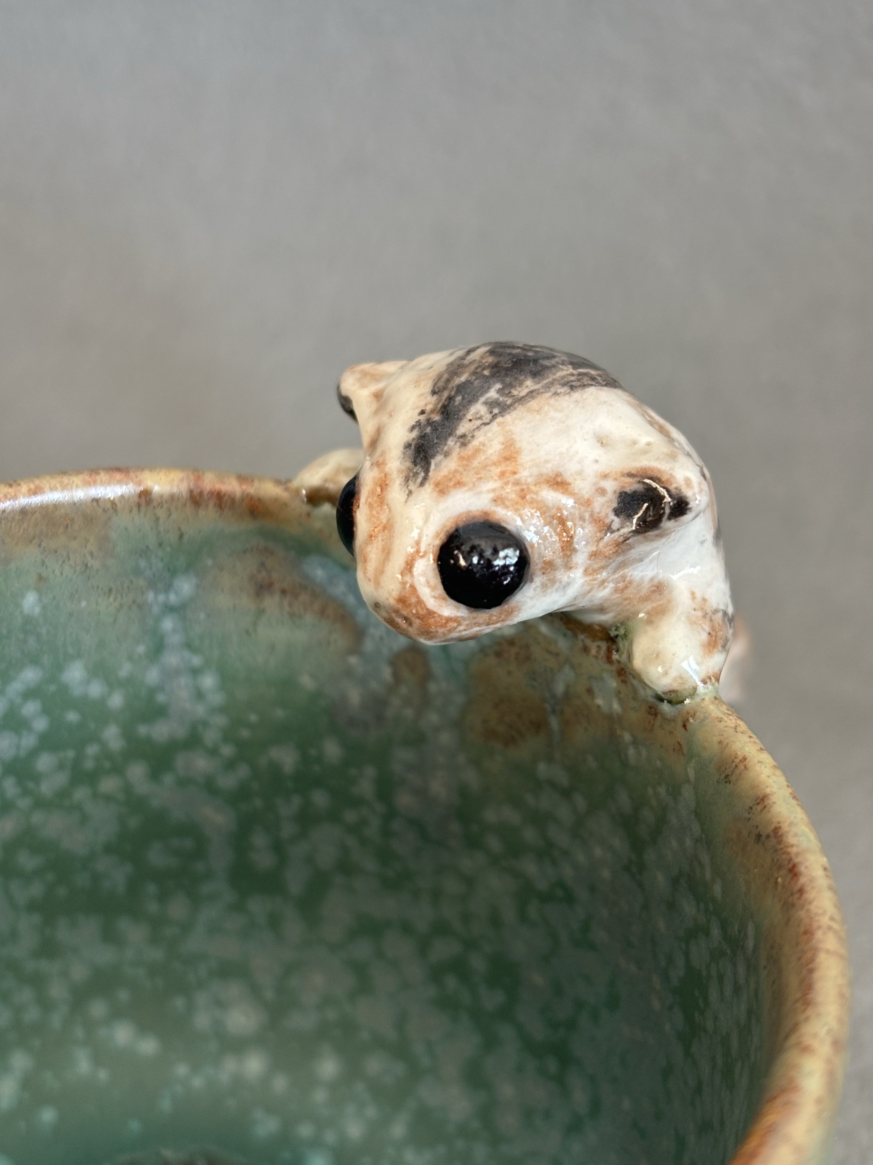 newフクロモモンガ コーヒーカップ　FM-1 可愛い　エメラルドグリーン　釉薬垂れ　1点のみ 7,154円