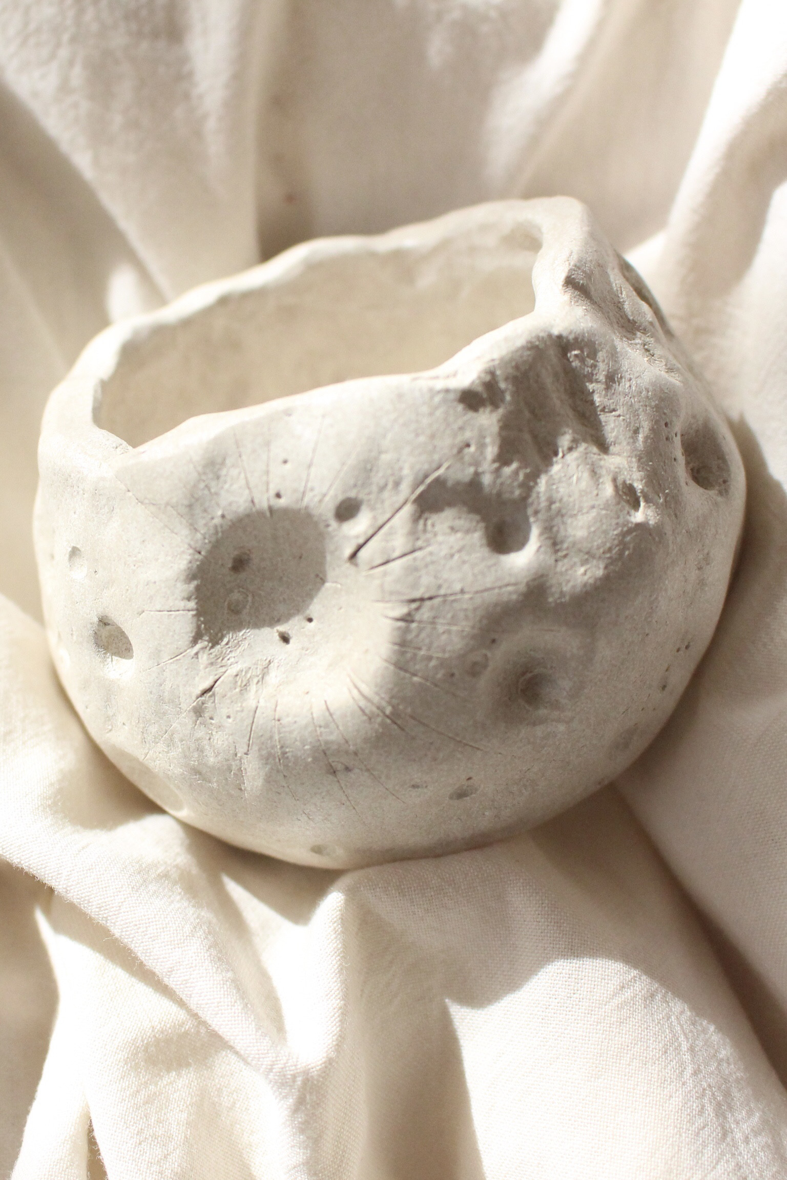 Moon pot【White】| オーブン陶土　鉢　多肉植物　サボテン　塊根植物