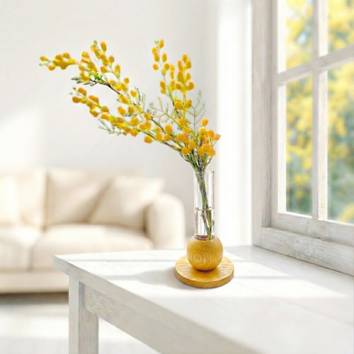 季節の花】春を告げるミモザの一輪挿し Spring マジカルウォーター