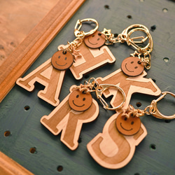 【初始鑰匙圈】Nico-chan x 星星掛件木質鑰匙扣 第1張的照片