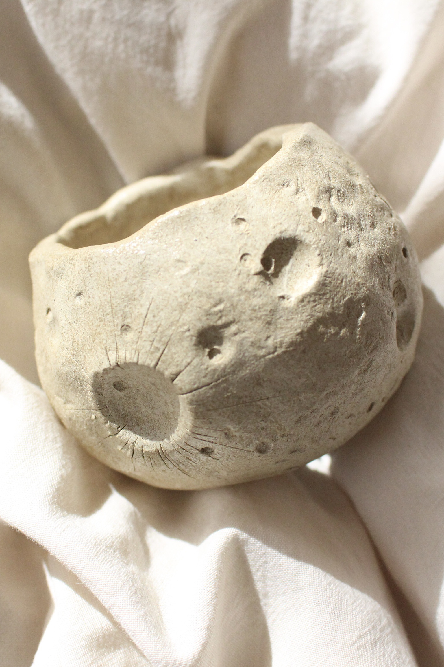 Moon pot【Yellow】| オーブン陶土　鉢　多肉植物　サボテン　塊根植物