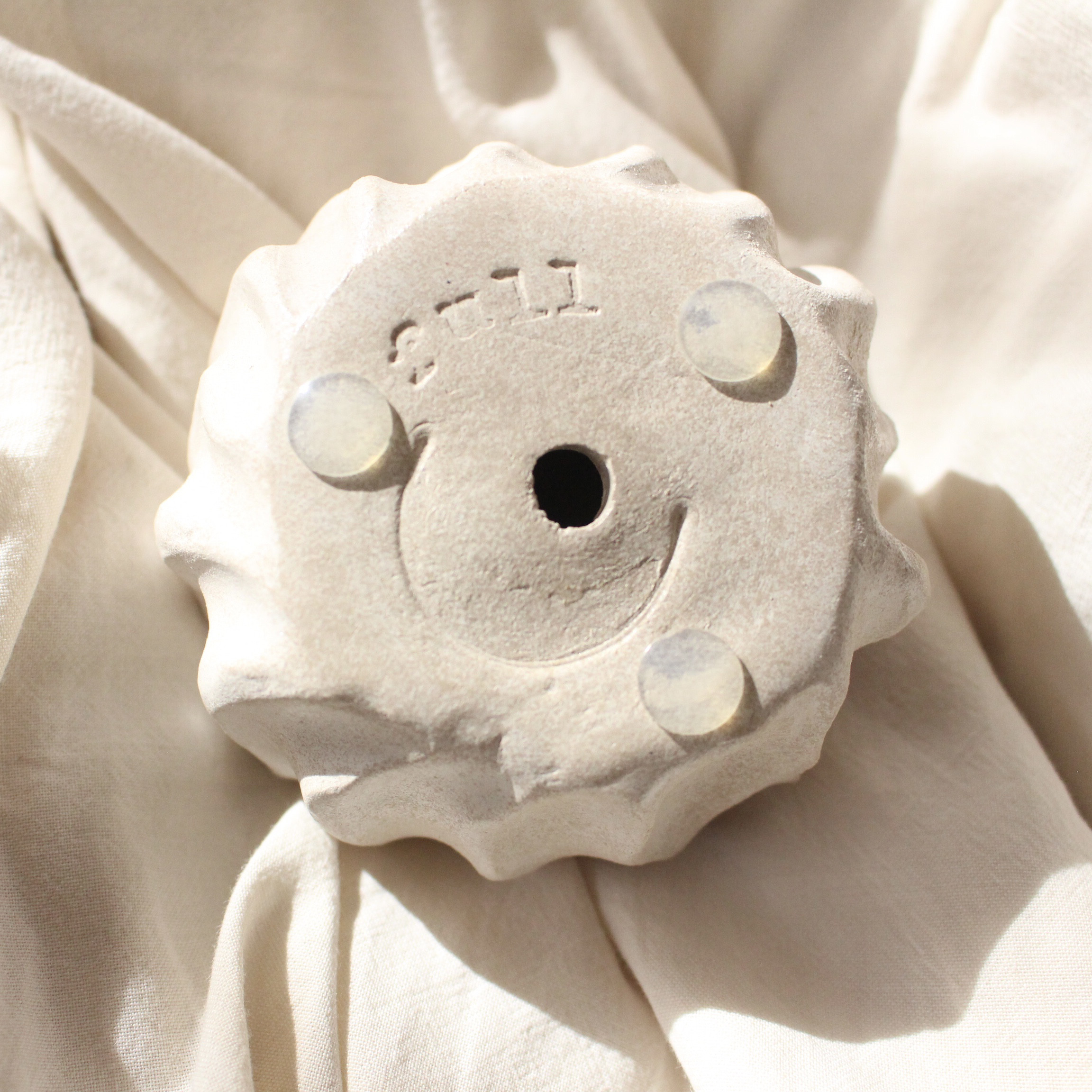 Wavy pot【White】| オーブン陶土　鉢　多肉植物　サボテン　塊根植物