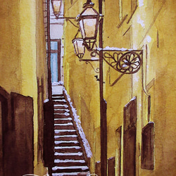 額付き水彩（原画）「赤い服の少女」 絵画 tami suzukake 通販 6606484