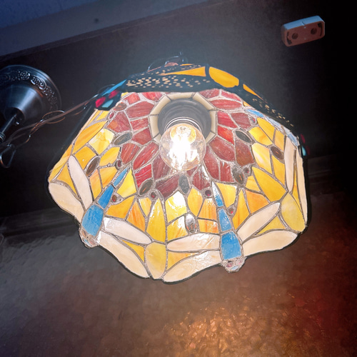 とんぼ モチーフ ステンドグラス ペンダントランプ 1灯式 シーリング