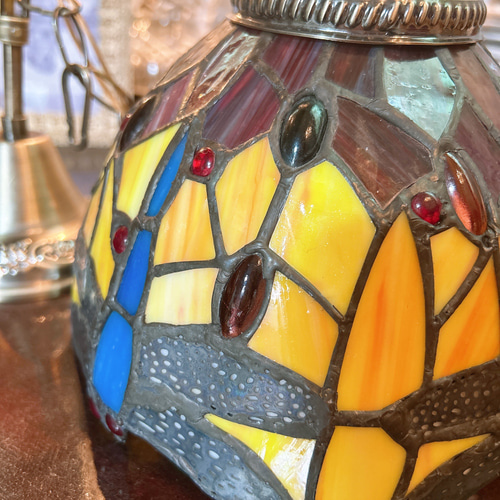 とんぼ モチーフ ステンドグラス ペンダントランプ 1灯式 シーリング