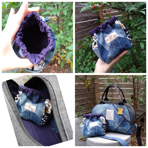 専用❕️№768【DENIM❌️ドラム缶型ボストンバッグ♥】デニムリメイクバッグ 価格ハンドメイド・手芸 - 専用❕️№768【DENIM❌️ドラム缶型ボストン