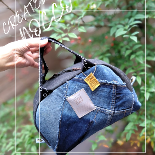 デニムリメイク✽2点✽ボストン型トートバッグ＆ショルダーバッグ[ハンドメイド] Denim remake bag - YouTube