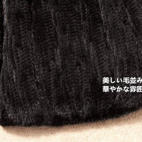 新品限定★高級帽子付♪豪華ミンク編み込み コート黒 毛皮 リアルファーコート 新品限定☆高級帽子付♪豪華ミンク編み込み コート黒 毛皮 リアル