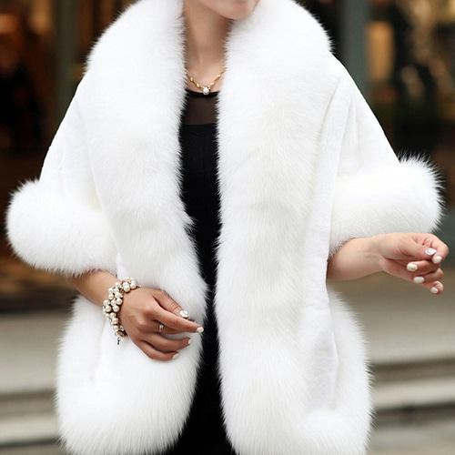 本物フォックスとレッキスファーストールショール白毛皮ケープ和装洋装