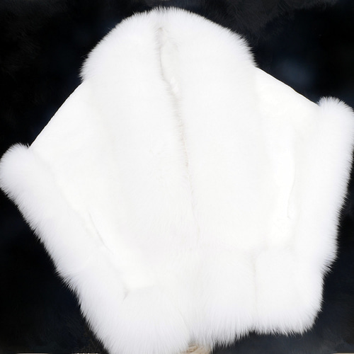 本物フォックスとレッキスファーストールショール白毛皮ケープ和装洋装