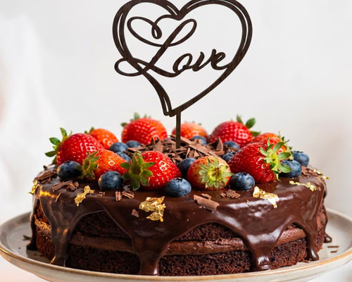 【期間限定割引】ケーキ トッパー 結婚式 二次会 記念日 バレンタイン 4色から選べる】 ケーキトッパー Love ハート型 リング型 記念日 誕生