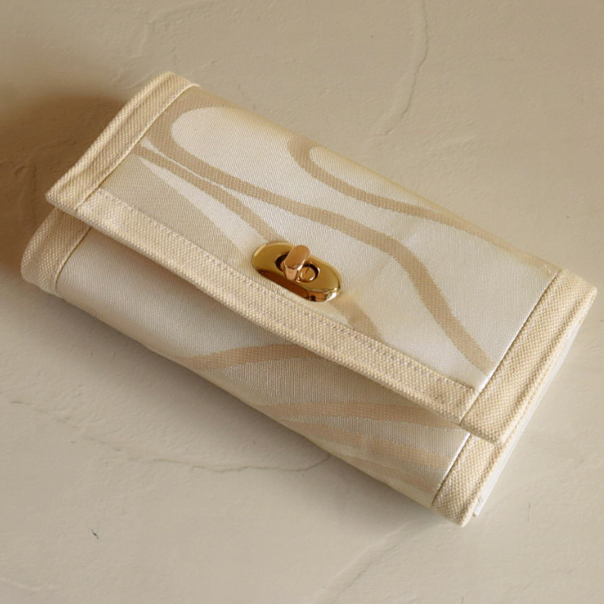 着物帯リメイク×帆布＊シルバー＊長財布