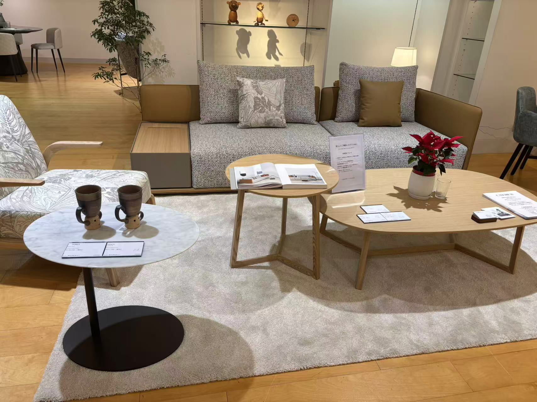 ELAN レザー×ファブリックソファ 輸入トップグレイン牛革／自由に選べるサイズ展開