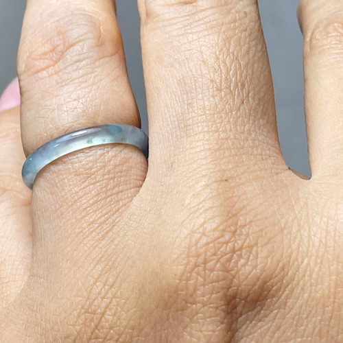 L15-204 ピンキーリング 氷種 9.5号 薄白緑 グアテマラ産 A貨 本翡翠