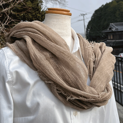 柿渋染めスヌードK25124