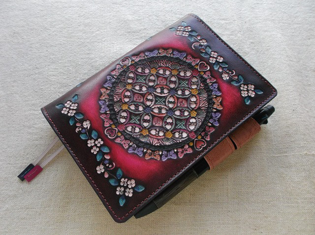 ほぼ日手帳対応　レザー手帳カバー　刻印＆拭き染め 8,288円