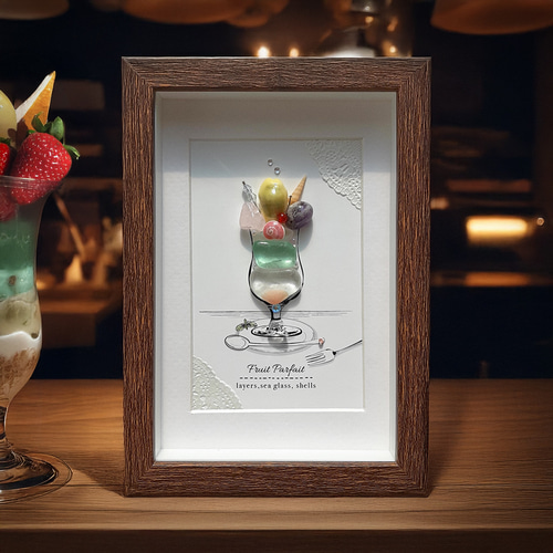 フルーツパフェ〉シーグラスアート その他アート moon 通販 20300422