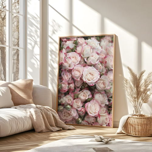 アートポスター 薔薇 バラ ピンク 花 写真 ボタニカル 北欧風 おしゃれ