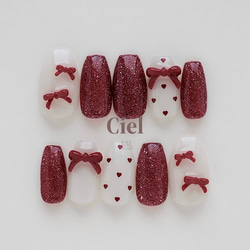 サイズオーダー】nailtip ピンクネイル マグネットネイル ハートネイル