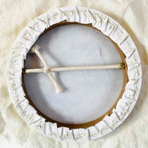 油彩 絵画 『空』丸形アートパネル 直径20cmインテリア 絵画 原画 N