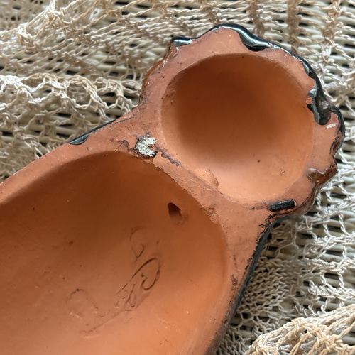 フランスVintage ブロカント プロヴァンス セミの置物 ブルー 陶器 蝉