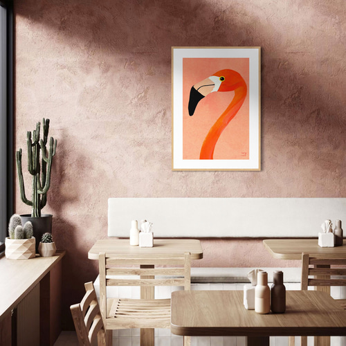 アートポスター｜Flamingo｜インテリア｜北欧 イラスト PosterCircus