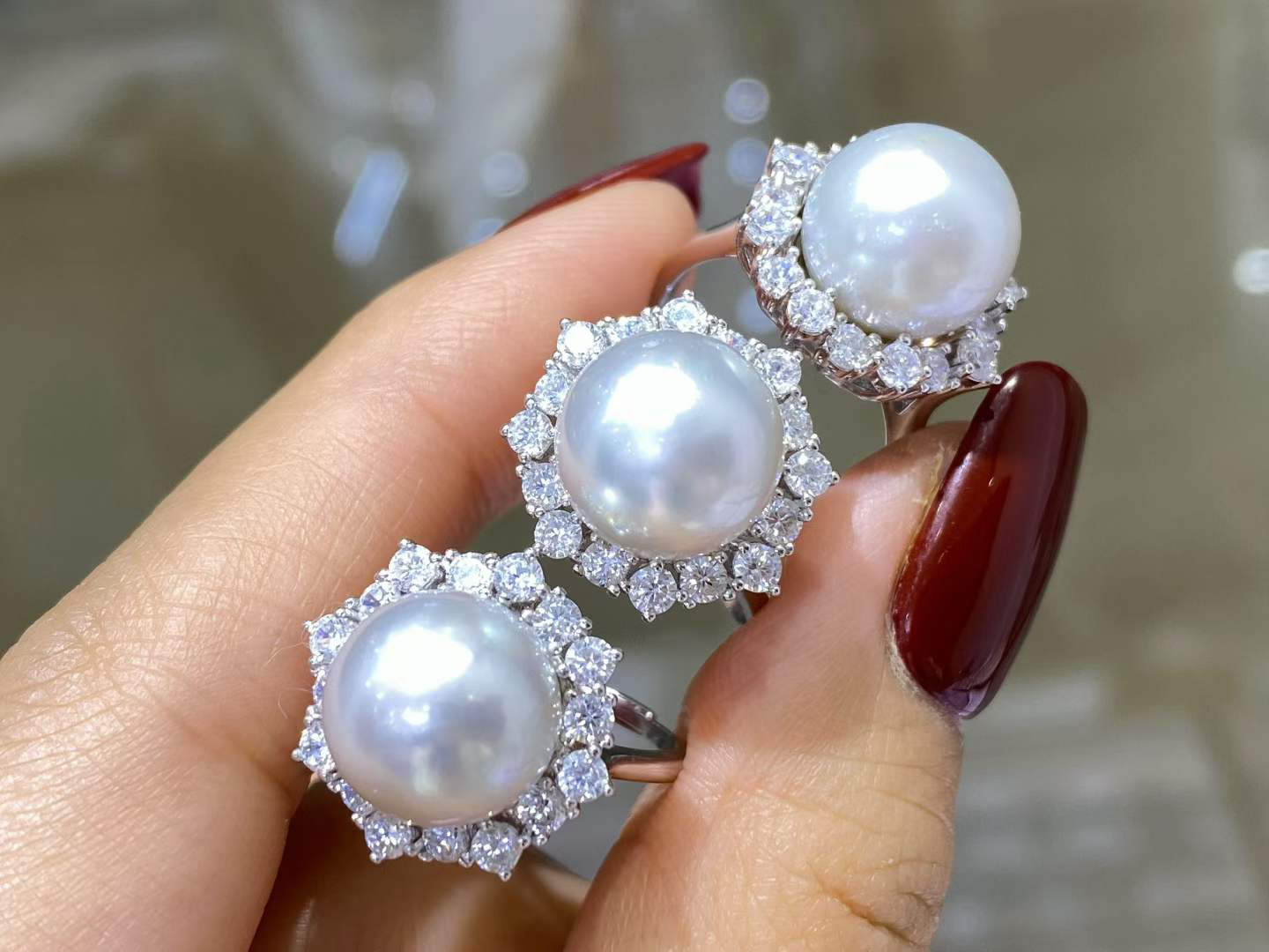 【高級】白蝶真珠　リング11-12mm　s925