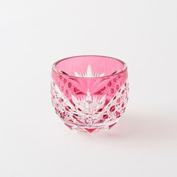 送料無料 無料包装 江戸切子の店 瑠璃被せクリスタルミニロックグラス