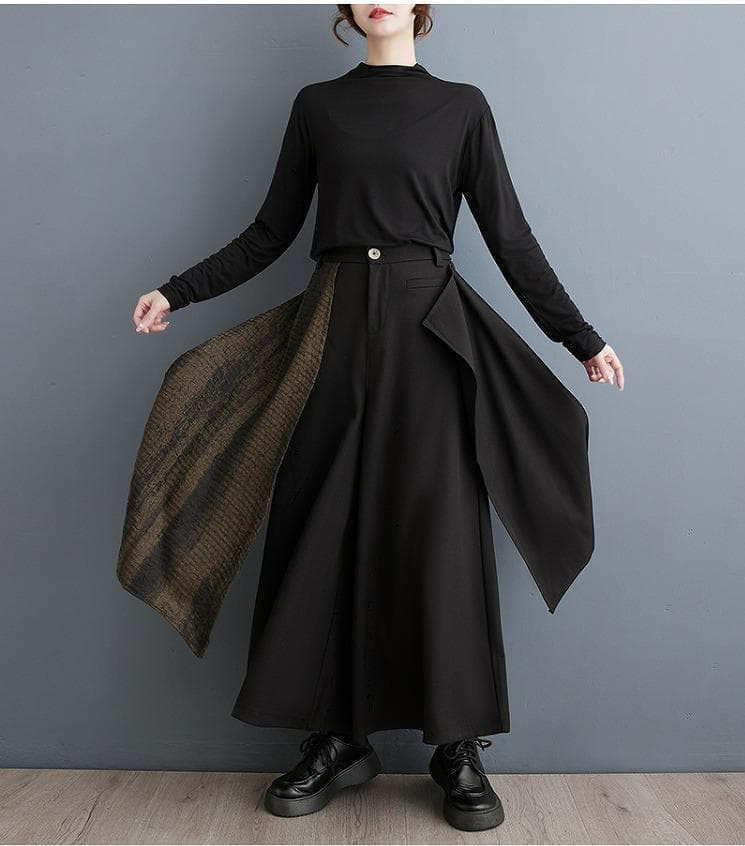 大きいサイズ レディース パンツ　キュロット　ワイドパンツ　秋冬 スカート