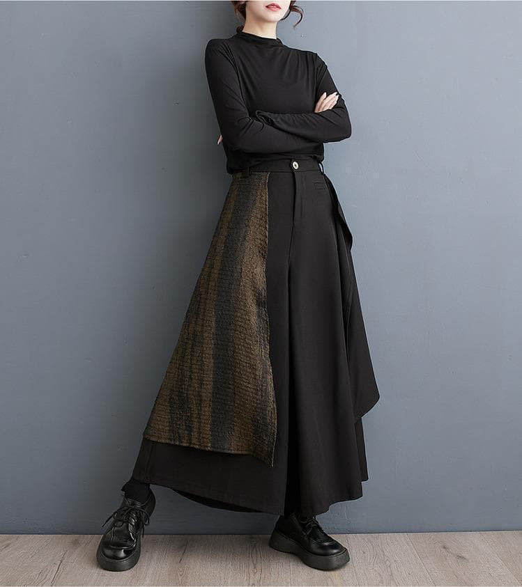 大きいサイズ レディース パンツ　キュロット　ワイドパンツ　秋冬 スカート