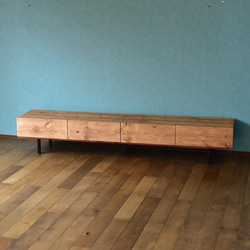 無垢】テレビボード ミディアムブラウン 180㎝ 格子 テレビ台・テレビ