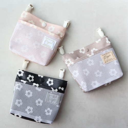 移動ポケット　花柄ポーチ 47個セット 再販】ハンカチが乾きやすい メッシュ移動ポケット＊花柄 その他入園