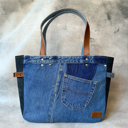 デニムリメイクバッグ＊Chez Denim シェデニム Lサイズ① ハンドバッグ
