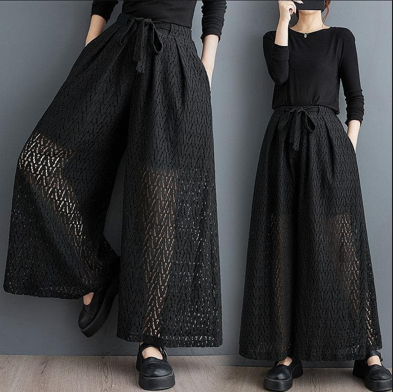 大きいサイズ レディース パンツ　シアー　レース　春夏 秋 新品