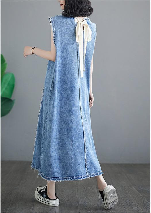 大きいサイズ レディース デニム　ワンピース　春夏 秋 新品 半袖　リボン