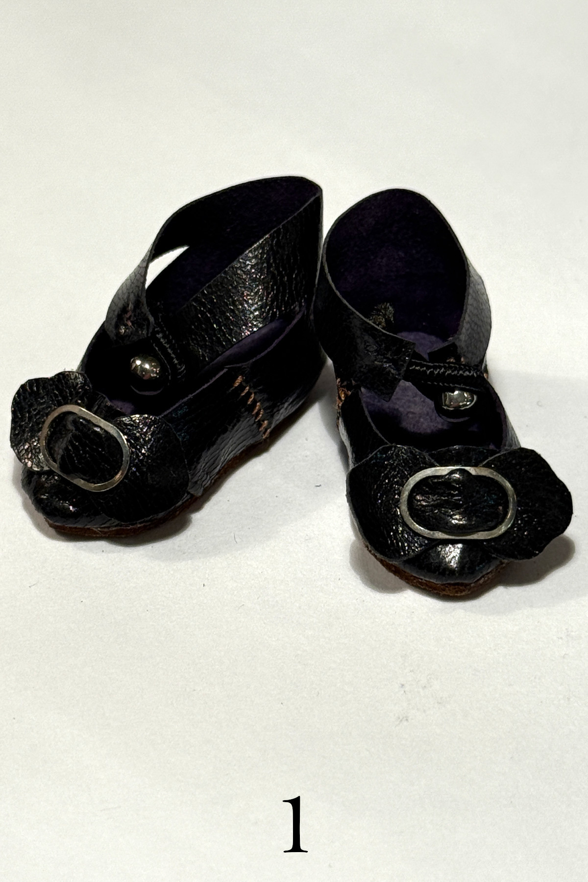 レザー　ドールシューズ　ブラック　1号