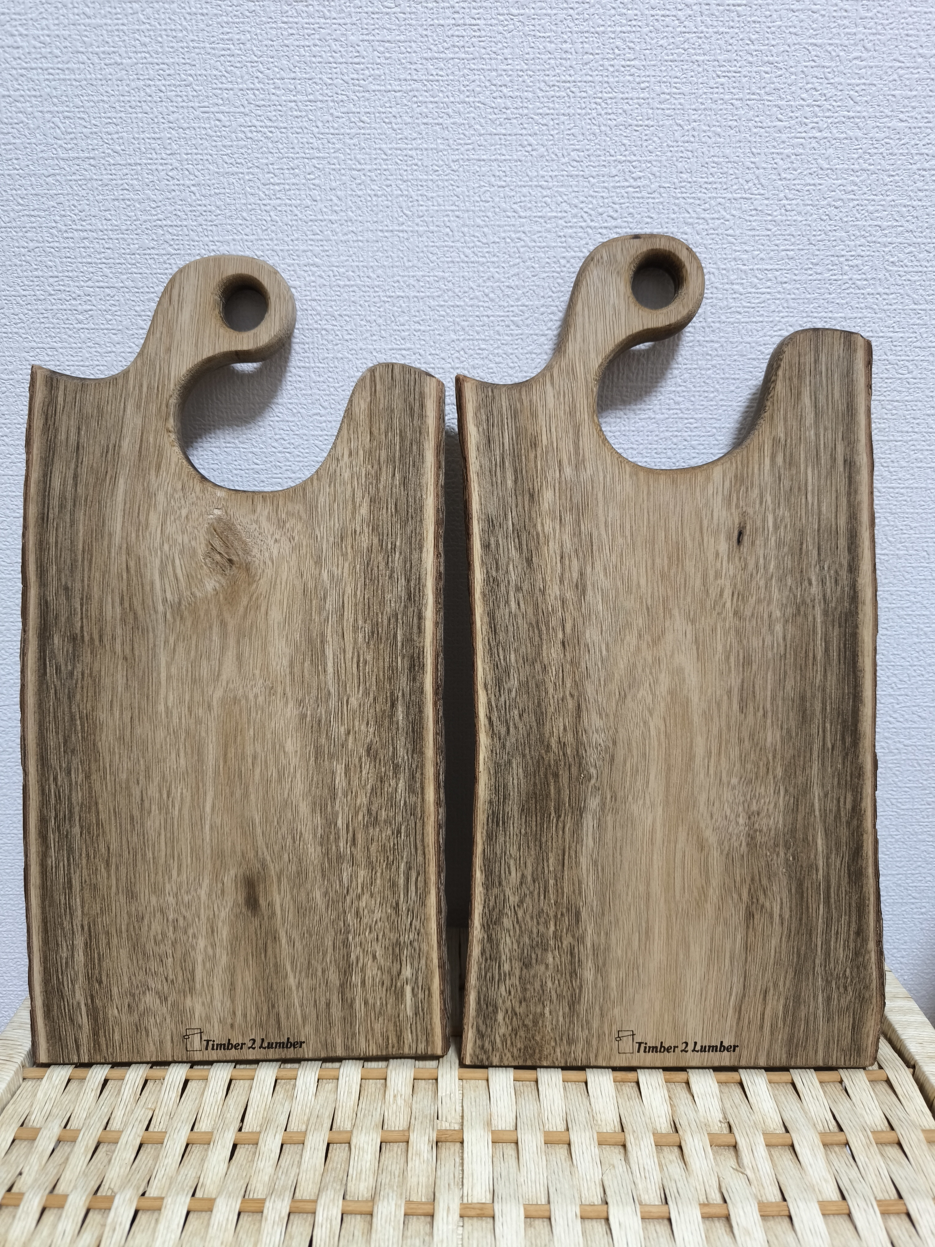 【一点物】柿カッティングボードセット　縁起物