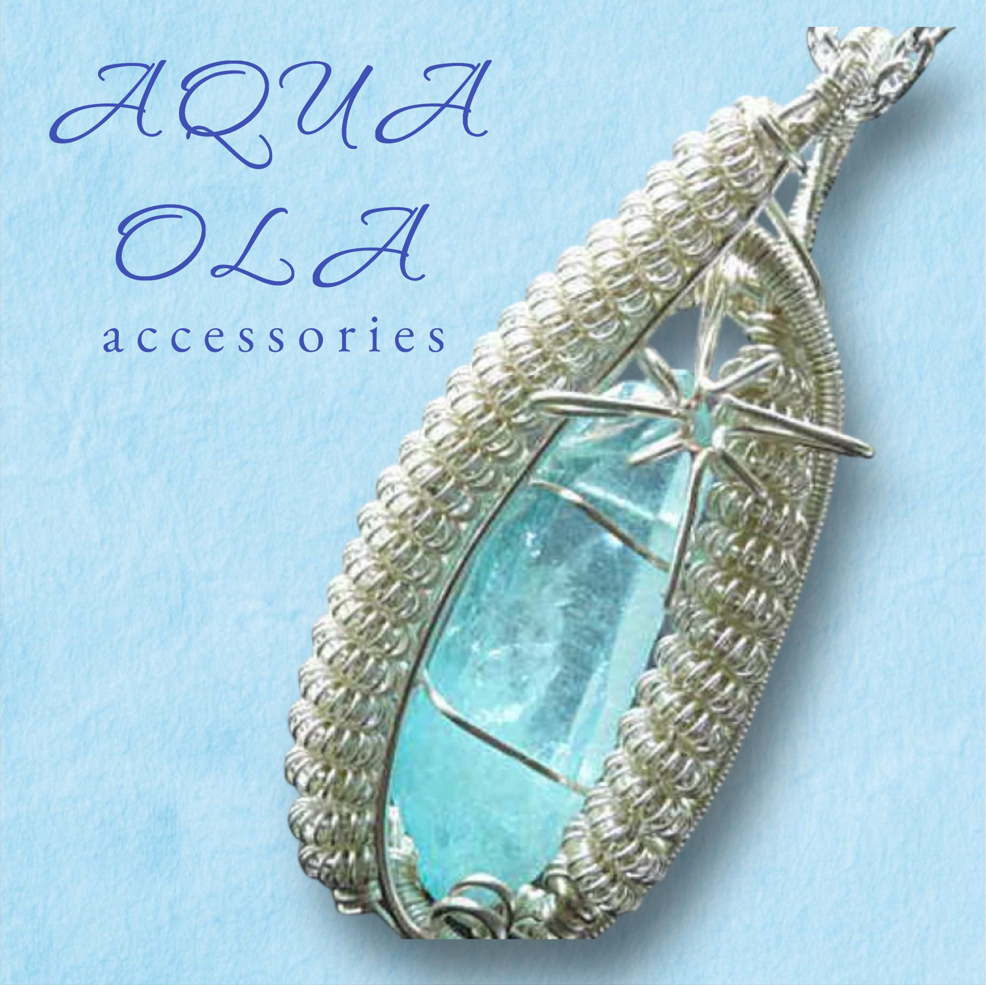 一点物 宇宙カラー アクアオーラ ワイヤーネックレス 日本製 天然石ペンダント