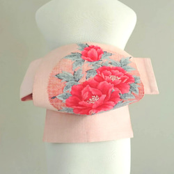 セール＊可憐な華紋 振袖用祝い帯 作り帯付け帯 胴巻き〜90cm シルク