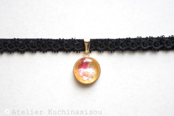 受注製作】レジンアート ラウンドモチーフとタティングレースと