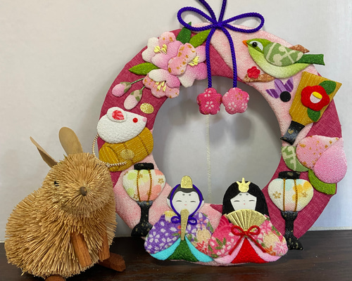 送料無料 押絵 お雛様リース その他インテリア雑貨 おたんこなす 通販